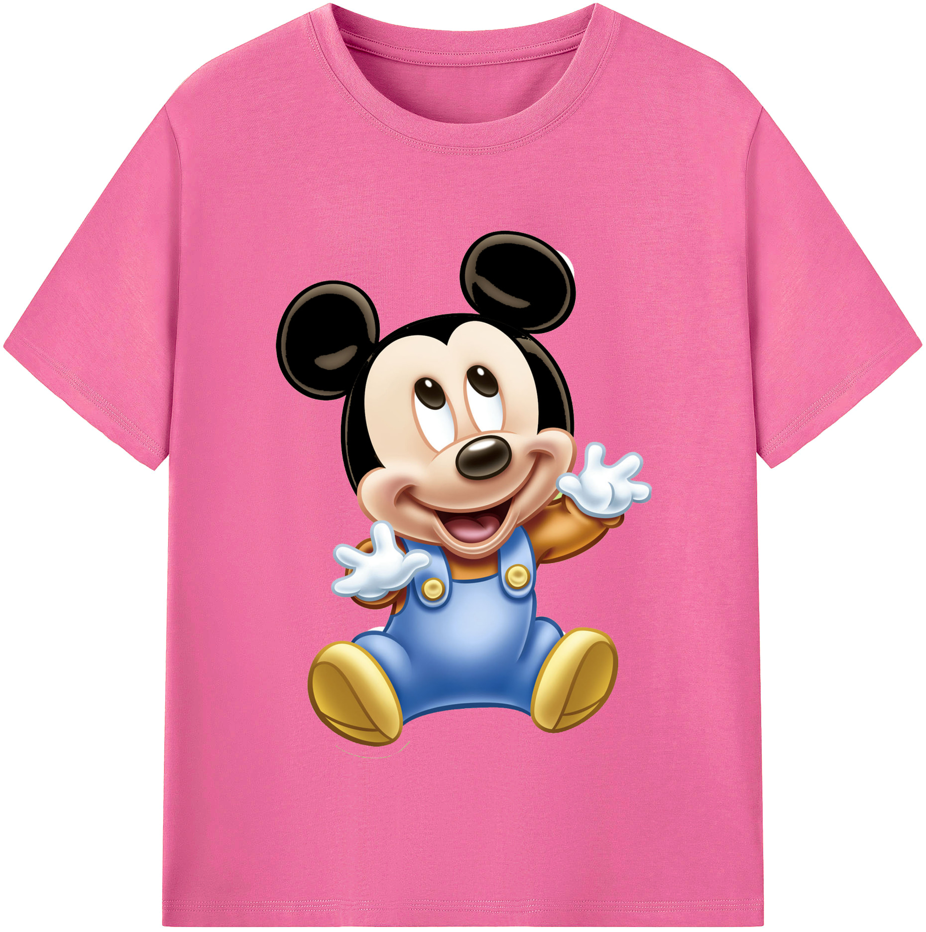 （画像用） ミッキーマウス Mickey Mouse レディースカジュアルプリントTシャツ（綿100％）